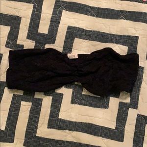 Aerie black lace bandeau bra